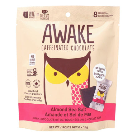 Awake Chocolate Dark Chocolate Almond Sea Salt 96g