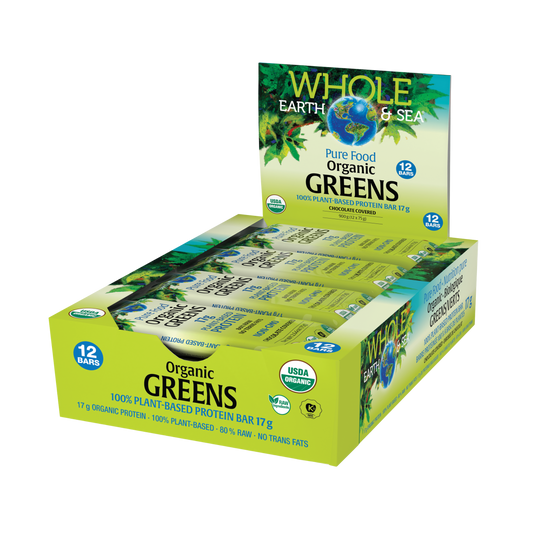 Whole Earth and Sea Organic Vegan Greens Protein Bar 17g 12 Pack