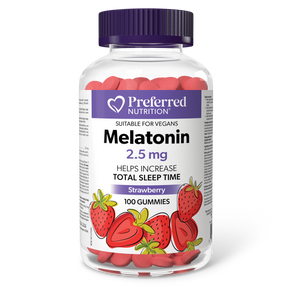 Preferred Nutrition Strawberry Melatonin Gummies 2.5mg 100 Gummies