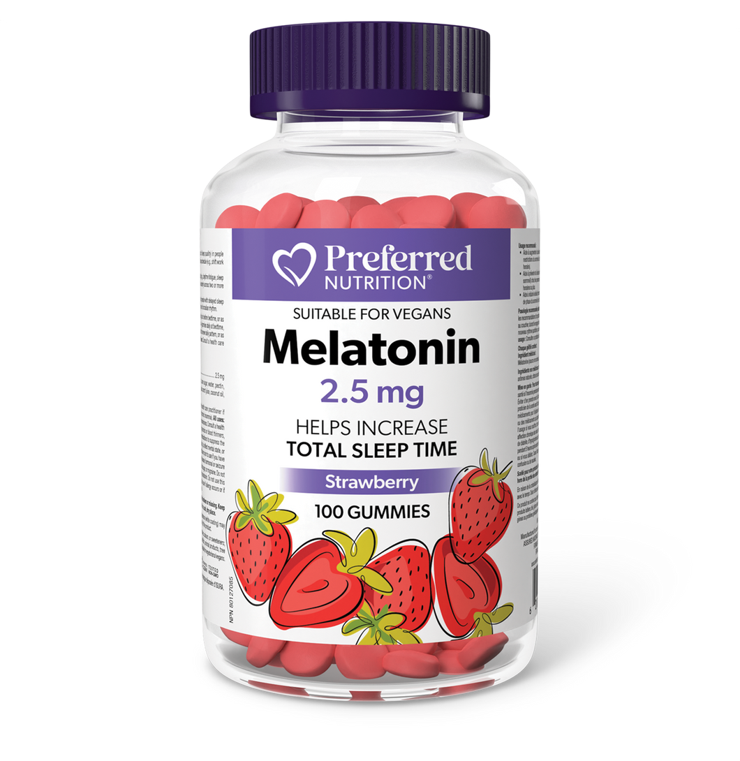 Preferred Nutrition Strawberry Melatonin Gummies 2.5mg 100 Gummies