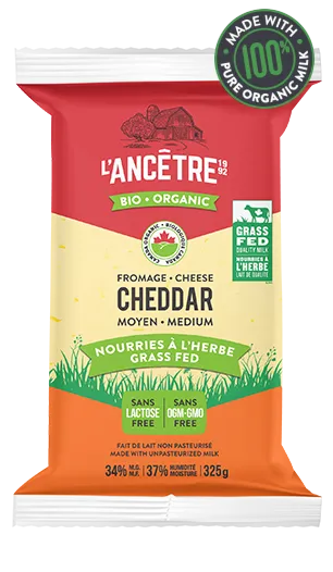 L'Ancetre Medium Cheddar Grass Fed Cheese 325g