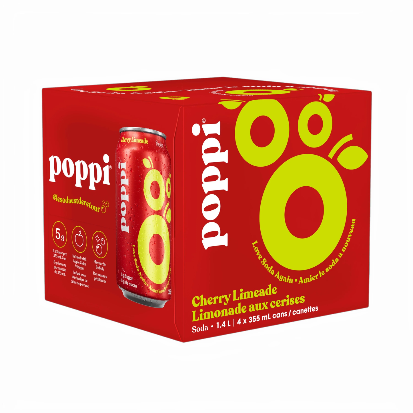 Poppi Soda Cherry Limeade 355ml 4pk
