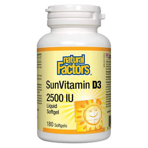 Natural Factors Vitamin D3 2500 IU 180 Softgels