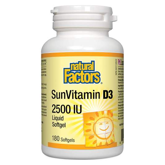 Natural Factors Vitamin D3 2500 IU 180 Softgels