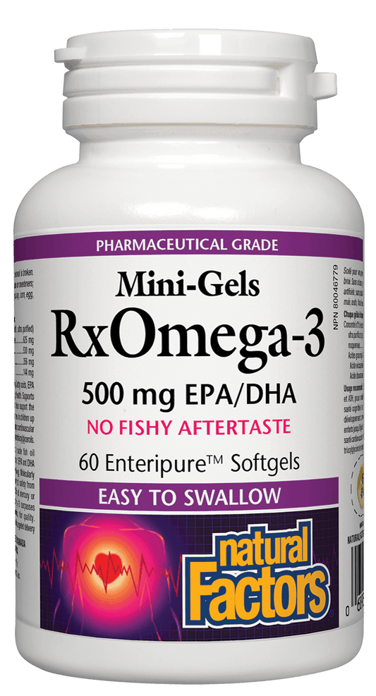 Natural Factors RxOmega-3 Mini-Gels 500mg Softgels 60 Softgels