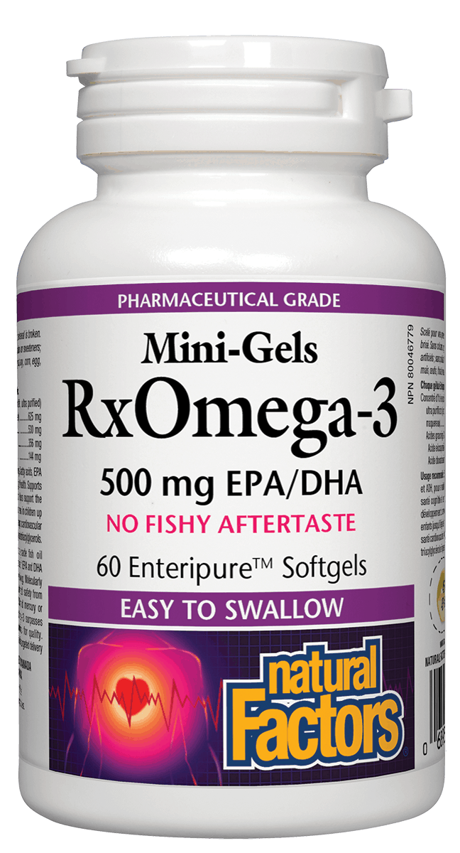 Natural Factors RxOmega-3 Mini-Gels 500mg Softgels 60 Softgels