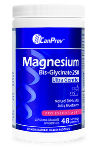 CanPrev Magnesium Bis-Glycinate 250mg Blueberry Powder 257g