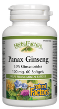 Load image into Gallery viewer, Natural Factors Panax Ginseng 100mg 60 Softgels
