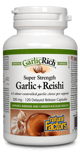 Natural Factors Super Strength Garlic + Reishi 300mg 120 Delayed Release Capsules