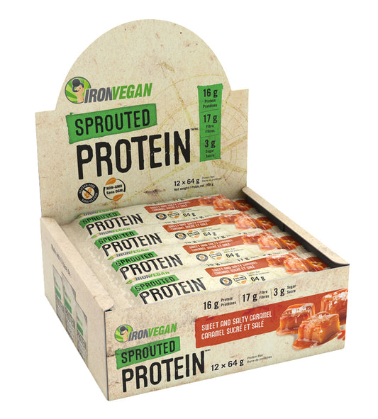 Iron Vegan Sweet & Salty Caramel Protein Bar 64g x 12 CS