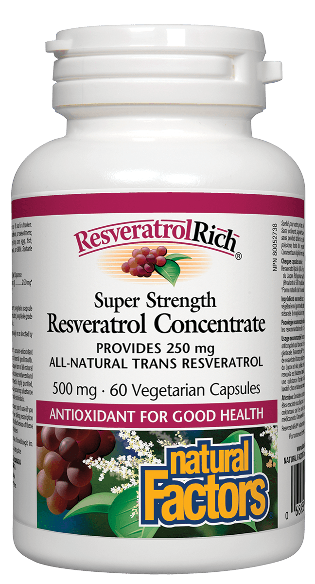 Natural Factors Resveratrol 500mg 60 Vegetarian Capsules