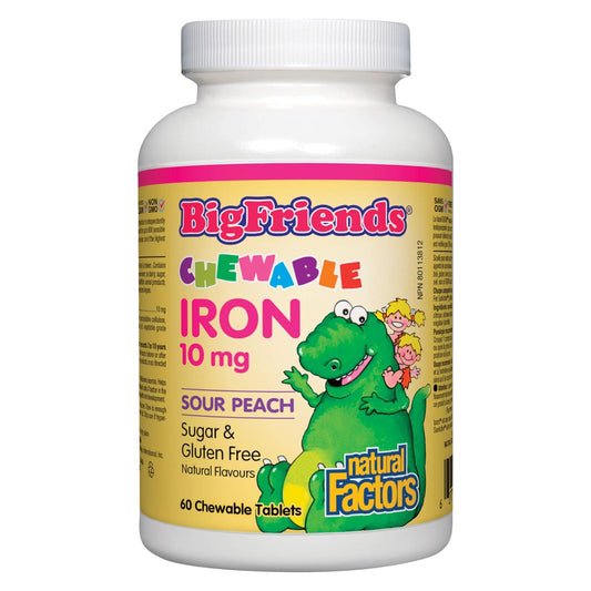 Big Friends Chewable Iron 10mg Sour Peach Flavour 60 Chewable Tablets
