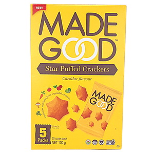 Made Good Star Puffed Cheddar Crackers Pouches 20g 5 Pack