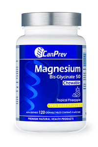CanPrev Magnesium Bis-Glycinate 50mg Tropical Pineapple 120 Chewable Tablets