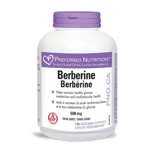 Preferred Nutrition Berberine 500mg 120 Vegetable Capsules