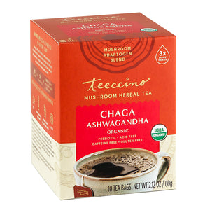 Teecino Organic Chaga Ashwagandha Mushroom Tea 10 bags