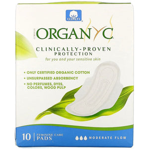 Organyc Pads Moderate Flow with Wings 10 Pack