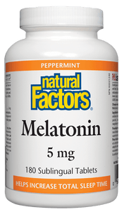 Natural Factors Melatonin 5mg Mint Flavour 180 Sublingual Tablets