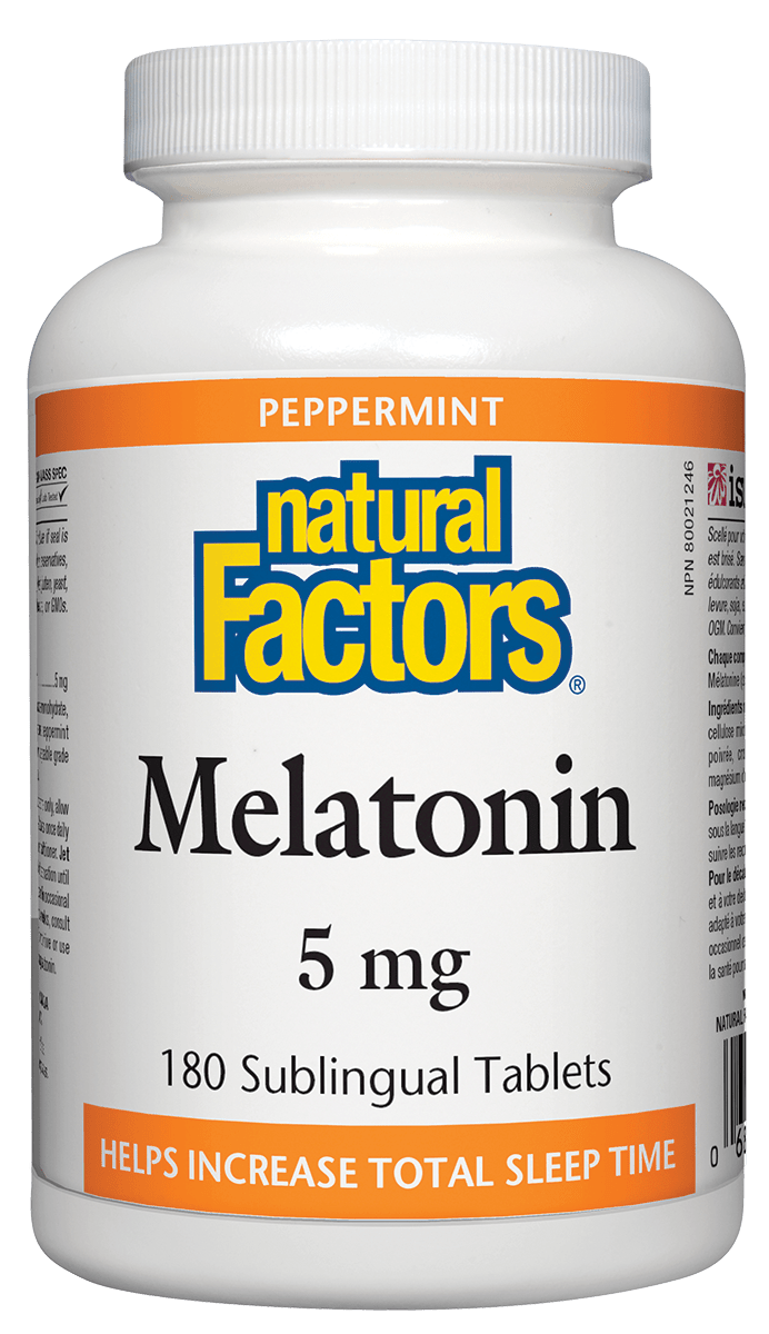 Natural Factors Melatonin 5mg Mint Flavour 180 Sublingual Tablets