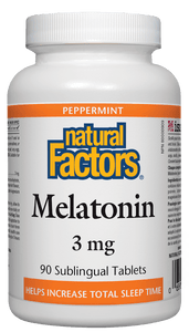 Natural Factors Melatonin 3mg Mint Flavour 90 Sublingual Tablets