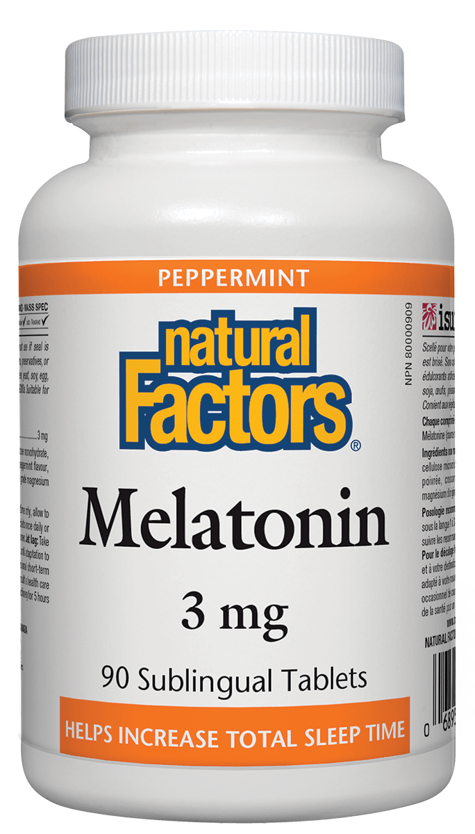 Natural Factors Melatonin 3mg Mint Flavour 90 Sublingual Tablets