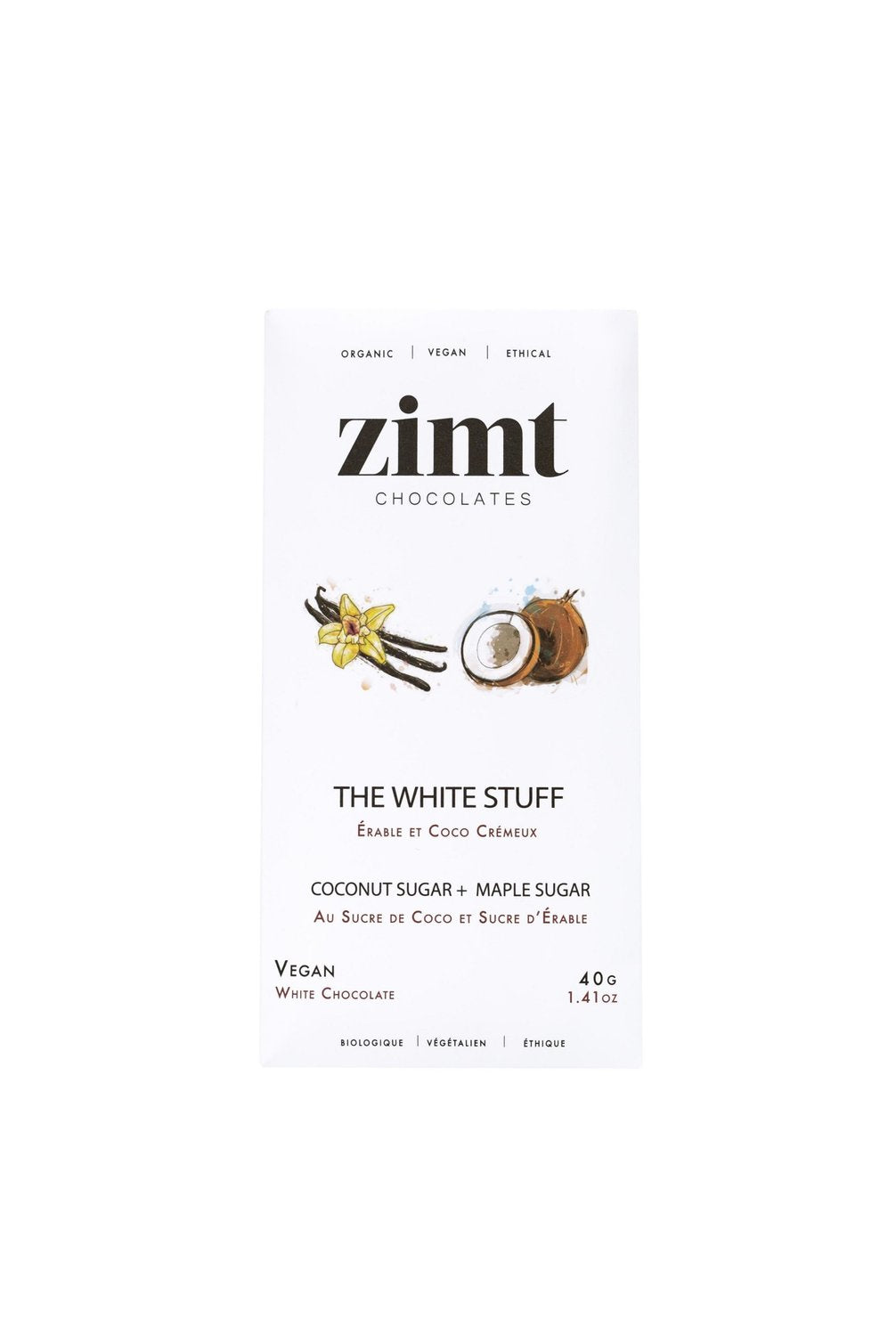 Zimt The White Stuff Vegan White Chocolate Bar 40g