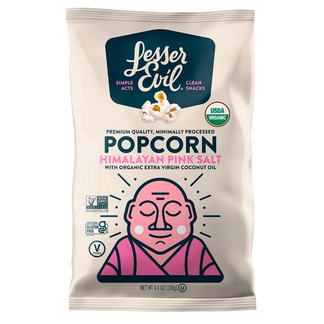 Lesser Evil Organic Popcorn Himalayan Pink Salt 142g