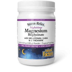 Stress-Relax Nighttime Magnesium Bisglycinate Tropical Fruit Flavour 120g