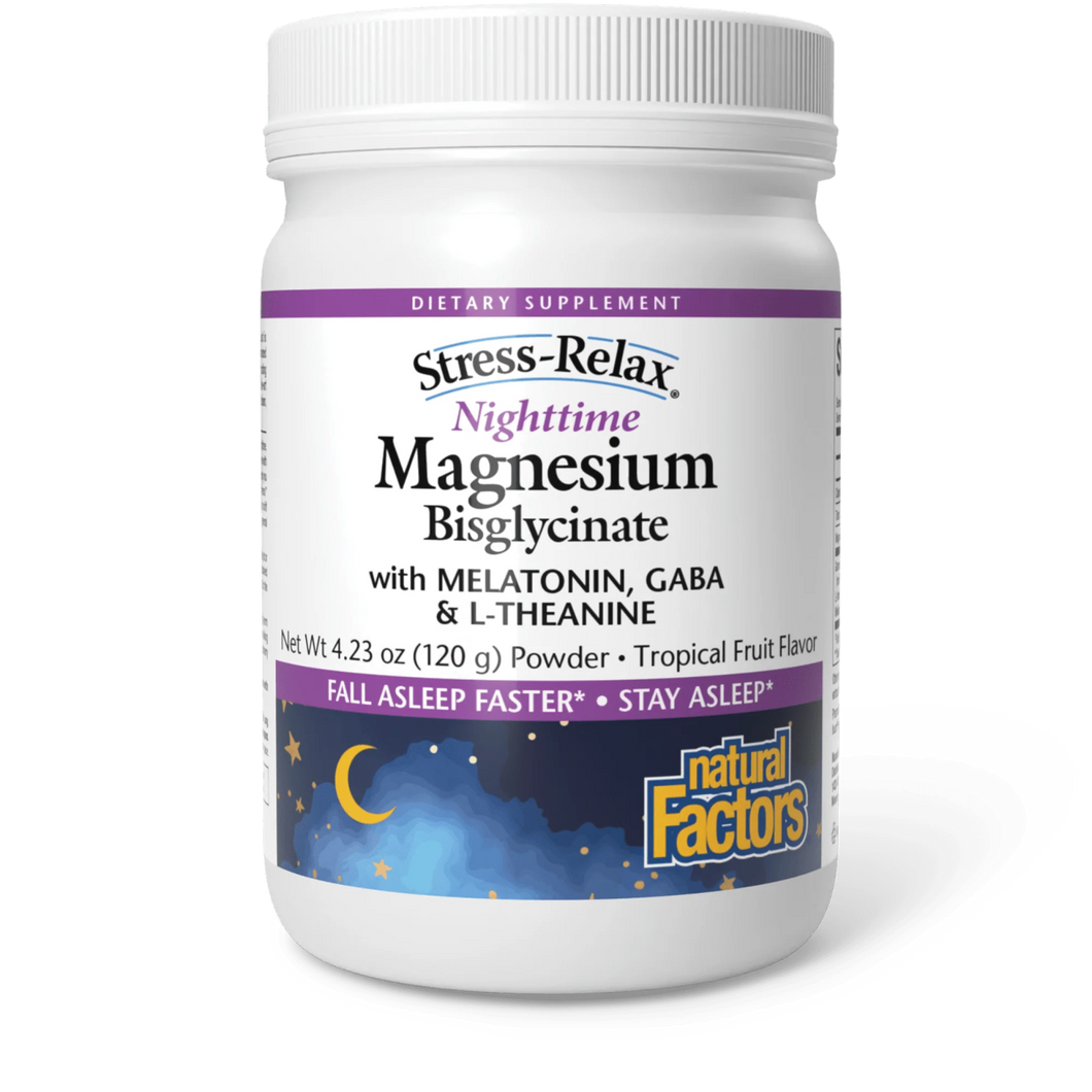 Stress-Relax Nighttime Magnesium Bisglycinate Tropical Fruit Flavour 120g