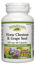 Load image into Gallery viewer, Natural Factors Horse Chestnut and Grapeseed 60 Capsules
