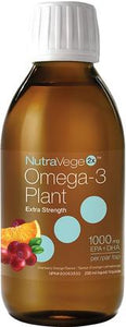 NutraVege Double Strength Cranberry Orange Vegan Omega-3 200ml