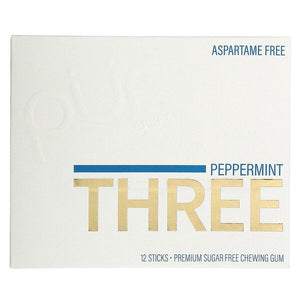 Pur THREE Peppermint Gum Sticks 12 Pack