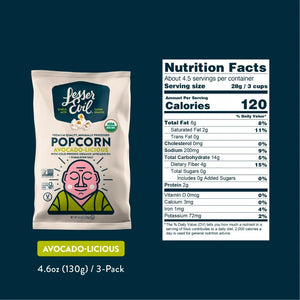 Lesser Evil Organic Popcorn Avocado-licious 142g