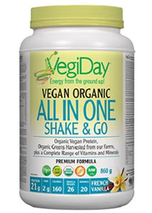 VegiDay Organic All In One Nutritional Protein Shake French Vanilla 860g