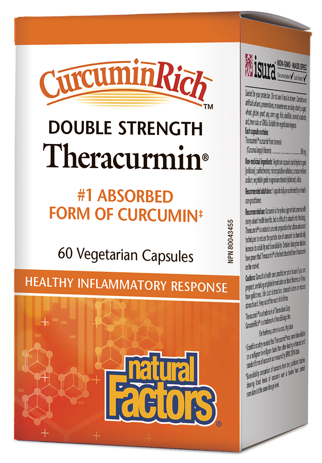 Natural Factors Theracurmin Double Strength 60mg 60 Vegetarian Capsules