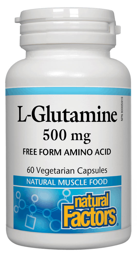 Natural Factors L-Glutamine 500mg 60 Vegetarian Capsules