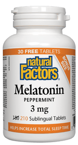 Natural Factors Melatonin 3mg Mint Flavour 210 Sublingual Tablets