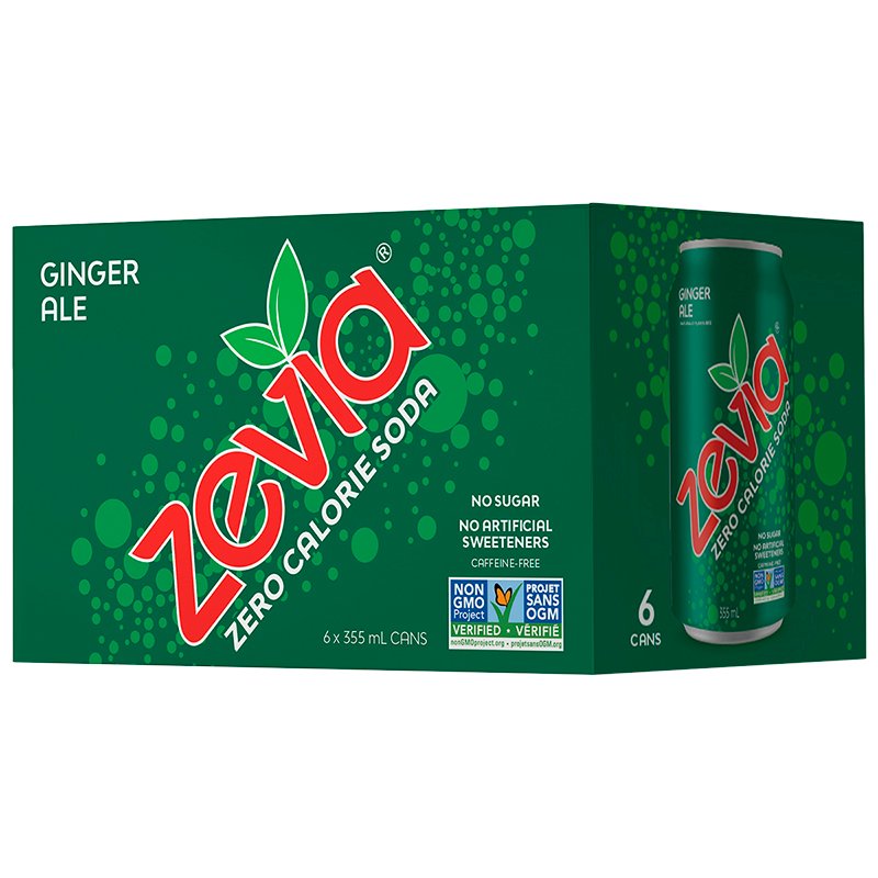 Zevia Ginger Ale 355ml 6 Pack