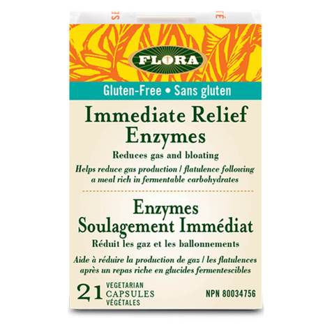 Flora Immediate Relief Enzymes 21 Vegetarian Capsules