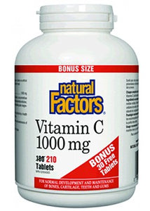 Natural Factors Vitamin C 1000mg Bioflavonoids and Rosehips 210 Tablets