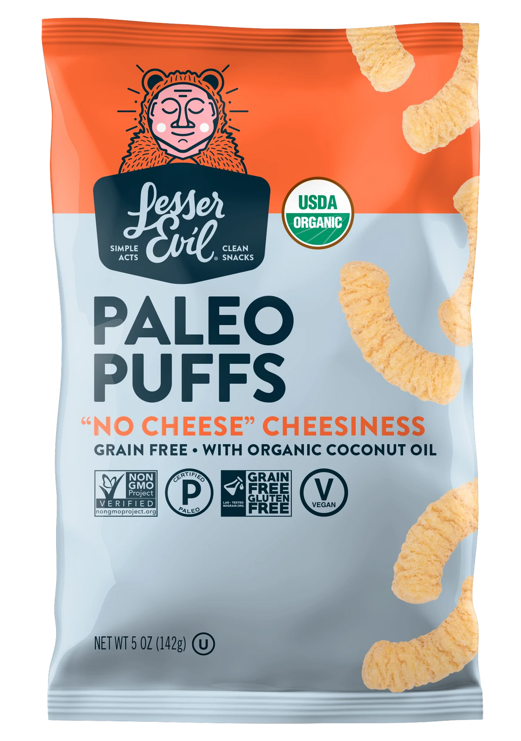 Lesser Evil Paleo Puffs No Cheese Cheesiness 142g
