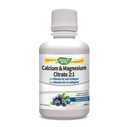 Nature's Way Calcium with Magnesium and K2 Blueberry 500ml