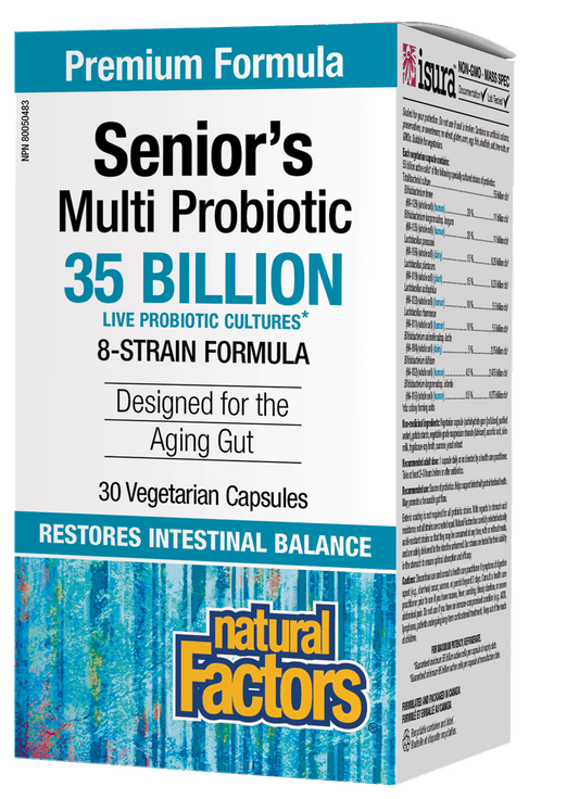 Natural Factors Seniors Multi Probiotic 30 Vegetarian Capsules