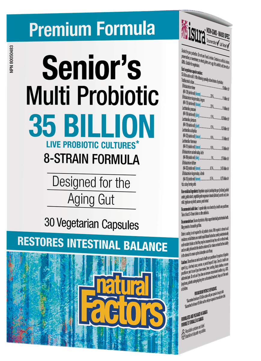 Natural Factors Seniors Multi Probiotic 30 Vegetarian Capsules