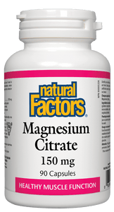 Natural Factors Magnesium Citrate 150mg 90 Vegetarian Capsules