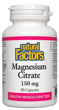Load image into Gallery viewer, Natural Factors Magnesium Citrate 150mg 90 Vegetarian Capsules
