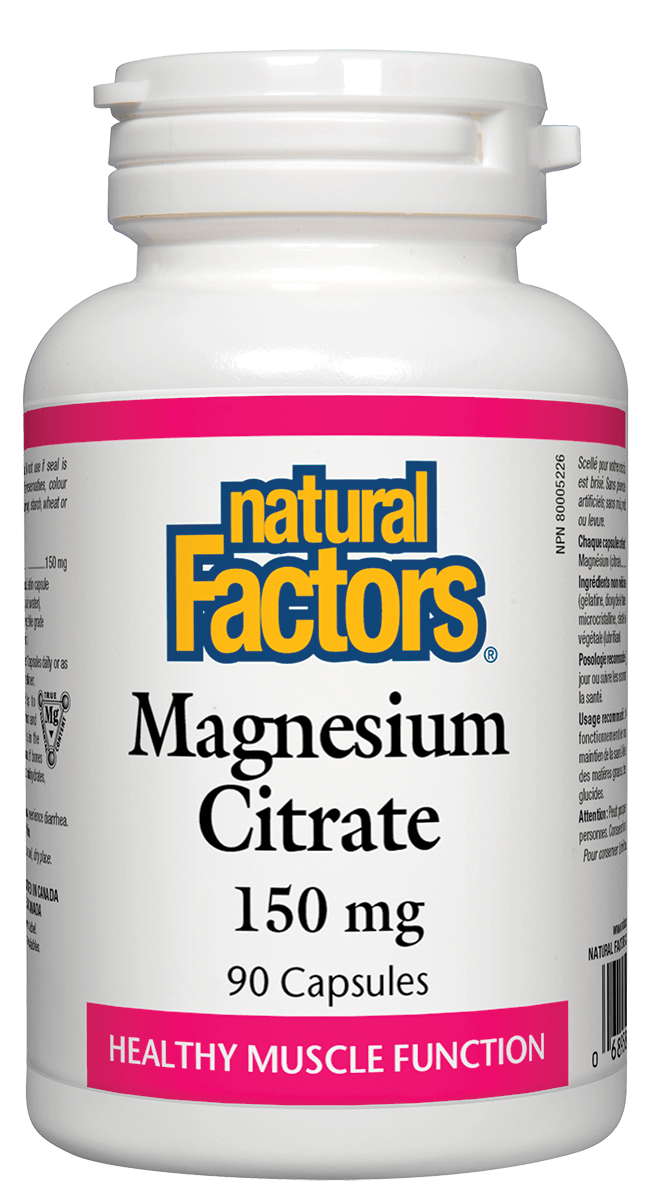 Natural Factors Magnesium Citrate 150mg 90 Vegetarian Capsules