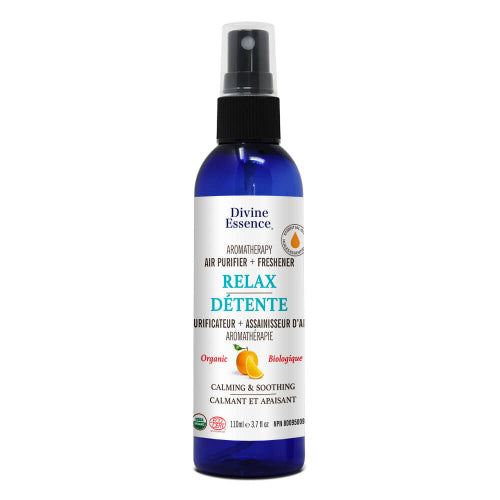 Divine Essence Air Purifier + Freshener Relax Organic 110ml