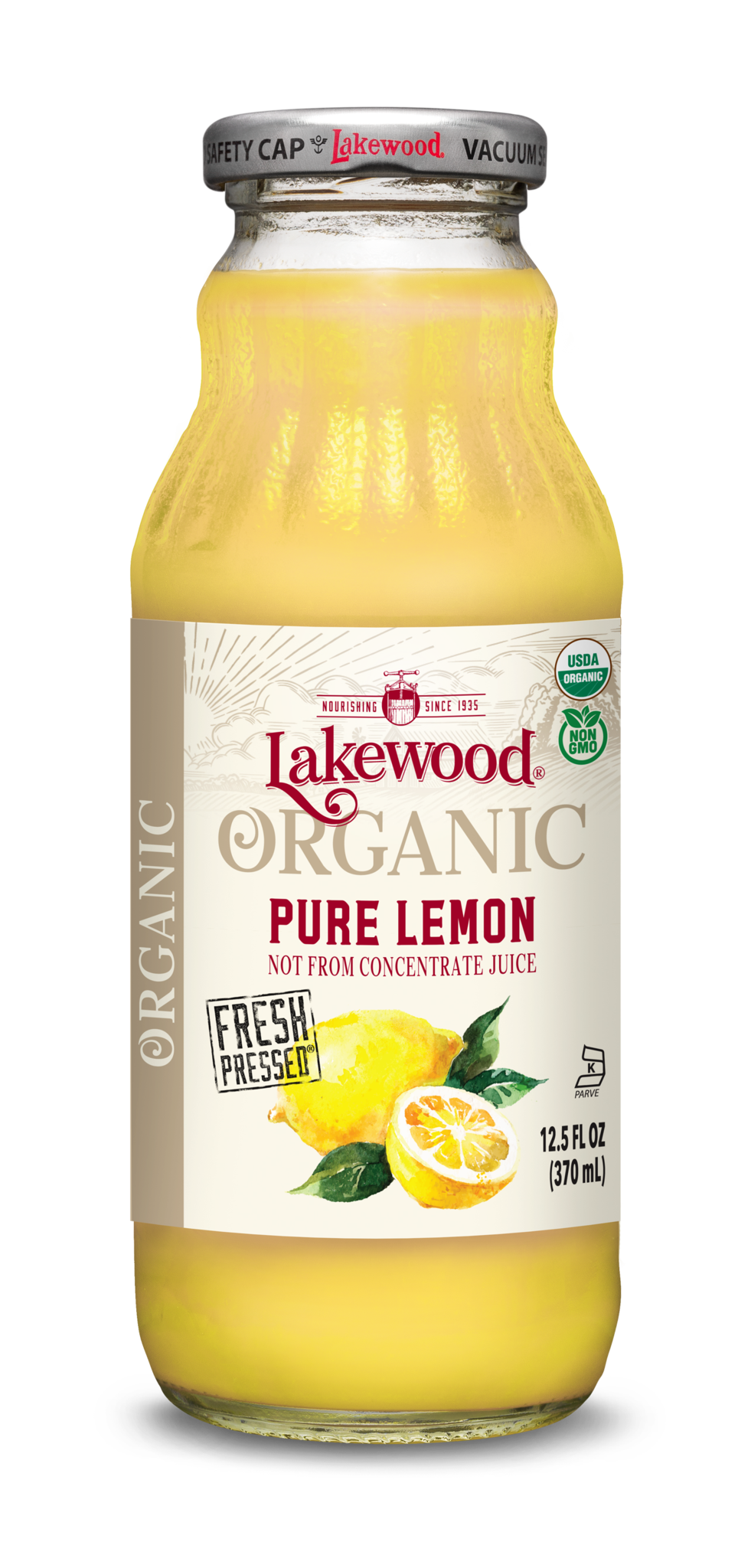 Lakewood Organic Pure Lemon Juice 370ml