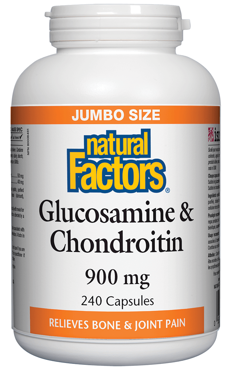 Natural Factors Glucosamine and Chondroitin Sulfate 900mg 240 Capsules